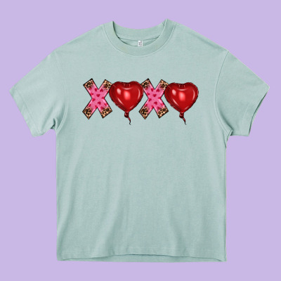 Valentine's Day Xoxo Heart Balloon Heavy Core Tee Designed By Ranaportraitstore