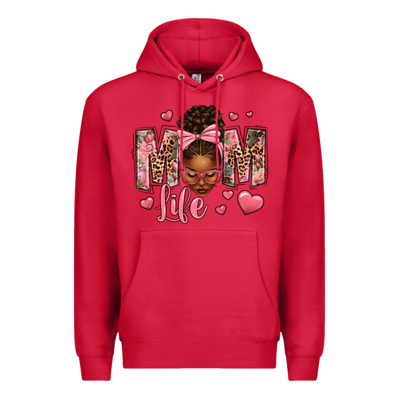 Afro Messy Bun Mom Life Premium Hoodie by texasbilliewilder | Teevron
