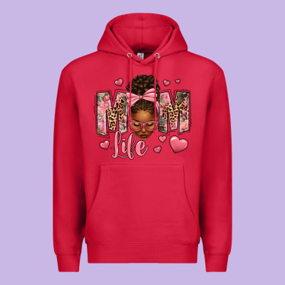 Afro Messy Bun Mom Life Premium Hoodie Designed By Texasbilliewilder