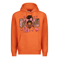 Carrot Afro Messy Bun Mom Life Premium Hoodie - texasbilliewilder