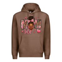 Chestnut Afro Messy Bun Mom Life Premium Hoodie - texasbilliewilder