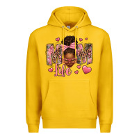 Lemon Afro Messy Bun Mom Life Premium Hoodie - texasbilliewilder