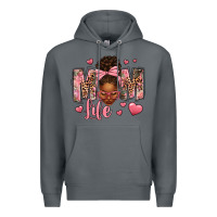 Rock Afro Messy Bun Mom Life Premium Hoodie - texasbilliewilder