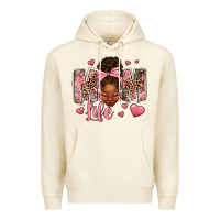 Sandshell Afro Messy Bun Mom Life Premium Hoodie - texasbilliewilder
