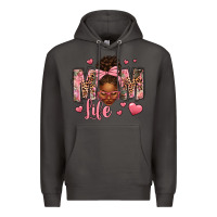 Smoke Afro Messy Bun Mom Life Premium Hoodie - texasbilliewilder
