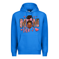 True Royal Afro Messy Bun Mom Life Premium Hoodie - texasbilliewilder
