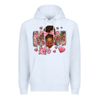 White Afro Messy Bun Mom Life Premium Hoodie - texasbilliewilder