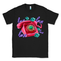 Black love balloons and pink valentines telephone Classic Tee - AdoDesignShop