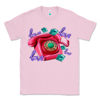 Bubblegum Pink love balloons and pink valentines telephone Classic Tee - AdoDesignShop