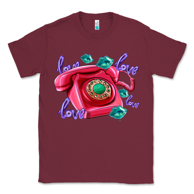 Love Balloons And Pink Valentines Telephone Classic Tee by AdoDesignShop | Teevron
