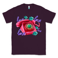 Plum love balloons and pink valentines telephone Classic Tee - AdoDesignShop