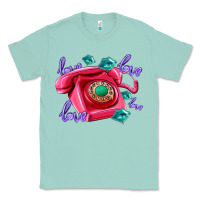 Seafoam love balloons and pink valentines telephone Classic Tee - AdoDesignShop