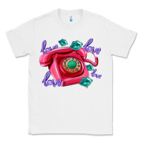 White love balloons and pink valentines telephone Classic Tee - AdoDesignShop