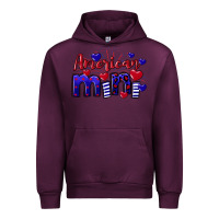 Mauve Wine American Mini  4th of July Urban Hoodie - CowGirlArtShop