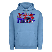 Pigment Pebble Blue American Mini  4th of July Urban Hoodie - CowGirlArtShop