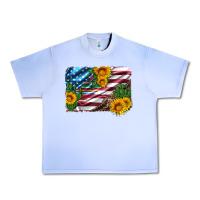 Grape Ice usa flag and sunflower serape leopard and cactus Urban Heavy Tee - Artiststas