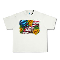 Pistachio usa flag and sunflower serape leopard and cactus Urban Heavy Tee - Artiststas