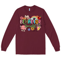 Burgundy behavior specialist Long Sleeve Tee - MaliasSmallBusiness