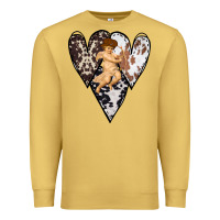 Antique Gold Country Cupid Valentine Cowhide Heart Premium Sweatshirt - Bettercallsaul