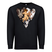 Black Country Cupid Valentine Cowhide Heart Premium Sweatshirt - Bettercallsaul
