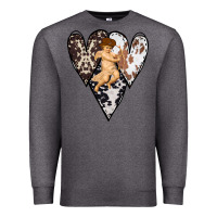 Charcoal Heather Country Cupid Valentine Cowhide Heart Premium Sweatshirt - Bettercallsaul