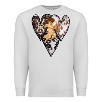 Dove Grey Country Cupid Valentine Cowhide Heart Premium Sweatshirt - Bettercallsaul