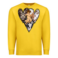 Lemon Country Cupid Valentine Cowhide Heart Premium Sweatshirt - Bettercallsaul
