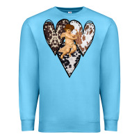 Ocean Blue Country Cupid Valentine Cowhide Heart Premium Sweatshirt - Bettercallsaul