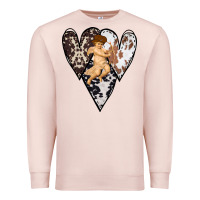 Pale Pink Country Cupid Valentine Cowhide Heart Premium Sweatshirt - Bettercallsaul
