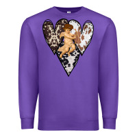 Purple Country Cupid Valentine Cowhide Heart Premium Sweatshirt - Bettercallsaul