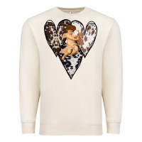Sandshell Country Cupid Valentine Cowhide Heart Premium Sweatshirt - Bettercallsaul