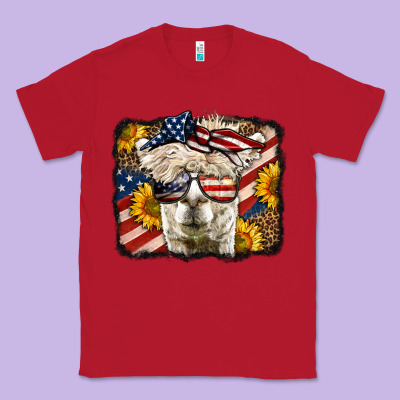4th Of July Llama Classic Tee Designed By Lillyallendesigns