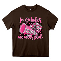 Chocolate Brown in october we wear pink cheer Heavy Core Tee - BarkalooDesign