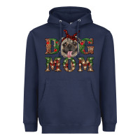 Navy Christmas Dog Mom Heavyweight Hoodie - RanaPortraitStore