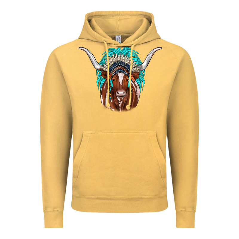Texas Longhorn Indian Headdress Vintage Hoodie by JahusDesignShop | Teevron