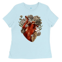 Baby Blue Flower anatomical heart Ladies Tee - RanaPortraitStore