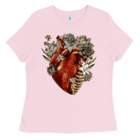 Bubblegum Pink Flower anatomical heart Ladies Tee - RanaPortraitStore