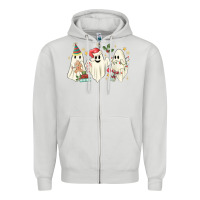 Dove Grey Christmas ghosts Zipper Hoodie - MaliasSmallBusiness
