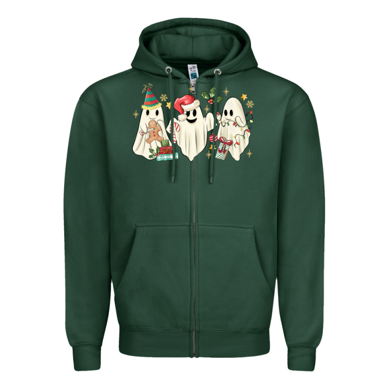 Christmas Ghosts Zipper Hoodie by MaliasSmallBusiness | Teevron