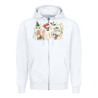 White Christmas ghosts Zipper Hoodie - MaliasSmallBusiness
