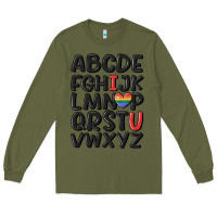 Army Green pride alphabet Long Sleeve Tee - MaliasSmallBusiness