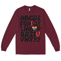 Burgundy pride alphabet Long Sleeve Tee - MaliasSmallBusiness