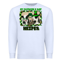 White St Patricks Day Heifer Premium Sweatshirt - Bettercallsaul