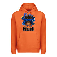 Carrot Cheer Mom Afro Messy Bun Premium Hoodie - texasbilliewilder