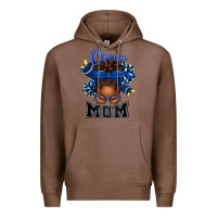 Chestnut Cheer Mom Afro Messy Bun Premium Hoodie - texasbilliewilder