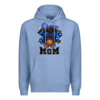 Colony Blue Cheer Mom Afro Messy Bun Premium Hoodie - texasbilliewilder