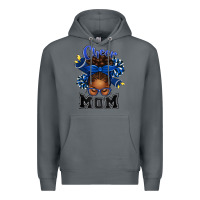 Rock Cheer Mom Afro Messy Bun Premium Hoodie - texasbilliewilder