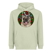 Matcha Christmas Pug With Buffalo Plaid Heavyweight Hoodie - RanaPortraitStore