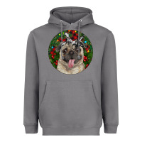Storm Christmas Pug With Buffalo Plaid Heavyweight Hoodie - RanaPortraitStore