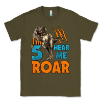Army Green i'm five hear me roar dinosaur birthday Classic Tee - LillyAllenDesigns
